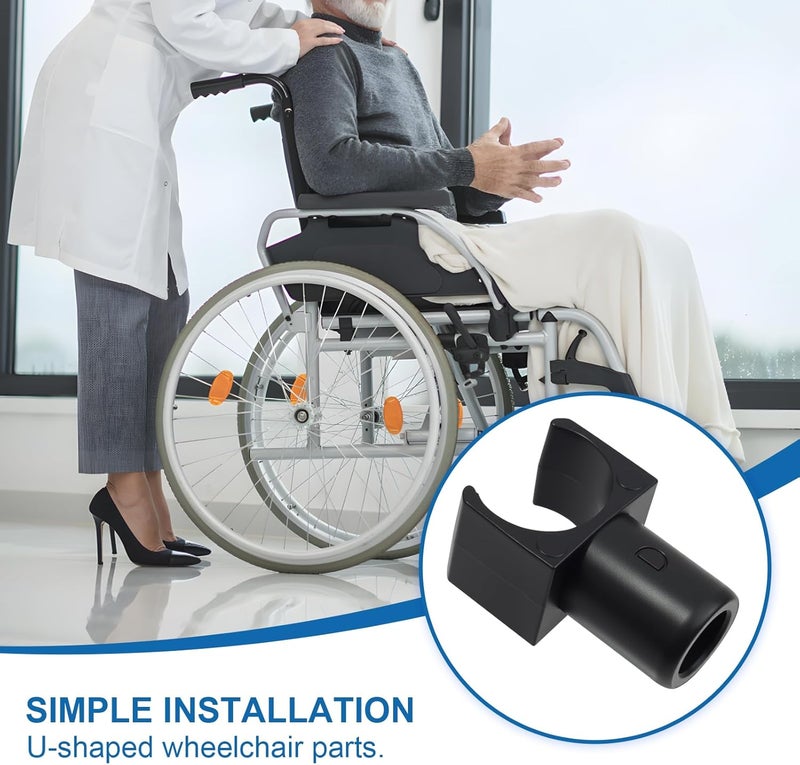 Dedoda 4 Pack Wheelchair Seat Rail Guide Replacement Fits 7/8 Inch Tubing, Steel Standard Wheelchairs and Transport Chairs Common Parts, Wheelchair Supplier, Detachable Arm Frame Seat Rail Guide, (Black) - Image 4